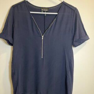 Silk Top with Edgy Zipper